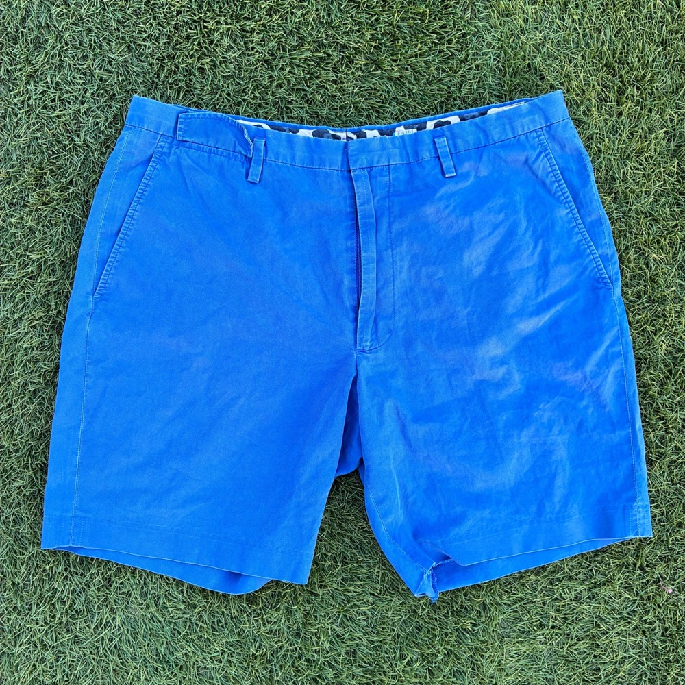 Marc Jacobs Mens Blue Chino Shorts Size 34x8 Cotton Flat Front Designer Luxury